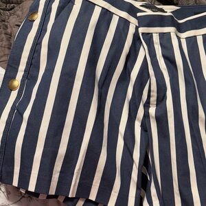 Banana Republic Navy and White Striped Women Shorts